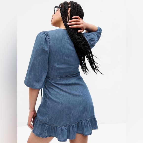 Gap Denim Wrap Dress 100% organic cotton - Picture 3 of 7